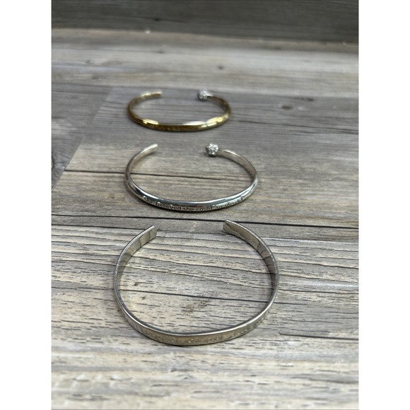 Avon Inspirational Cuff/Bangle Bracelet Silver tone Lot Of 3 - Picture 1 of 11